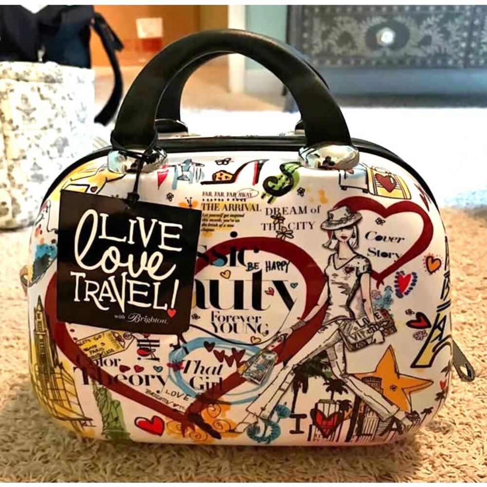 Brighton Live Love Travel Hard Shell Case Crossbody Shoulder Bag NWT